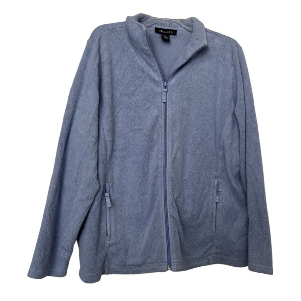 Denim & Co Women's Jacket Blanket Fleece Zip Front Lavender Size 1X